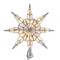 KSA 15" Lighted Silver Capiz Shell Star Christmas Tree Topper, Warm White Lights